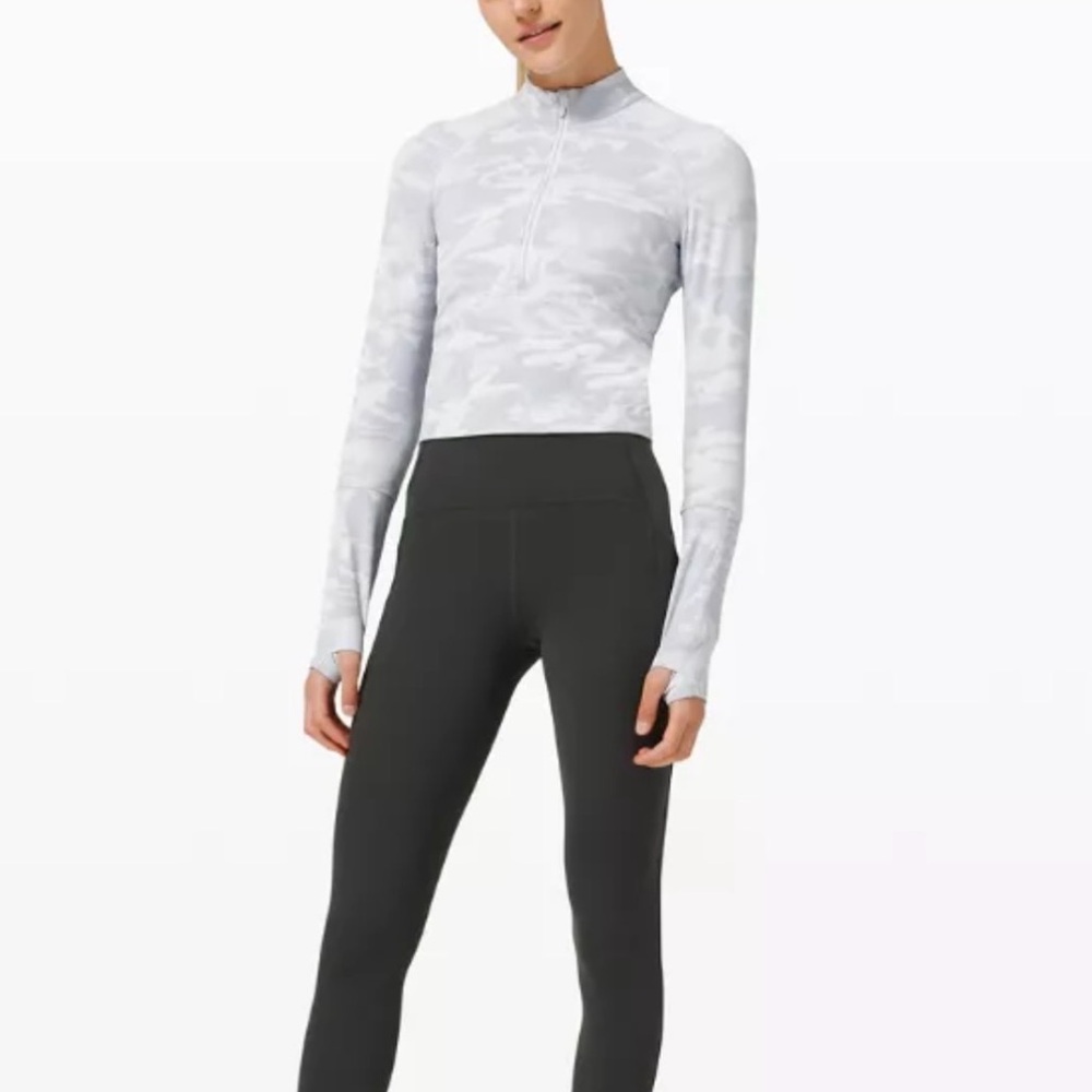 Lululemon Pace Pursuit Crop Half Zip - Incognito Camo